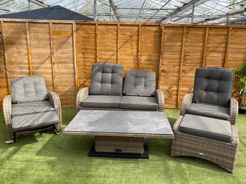 Reclining rattan sofa set online